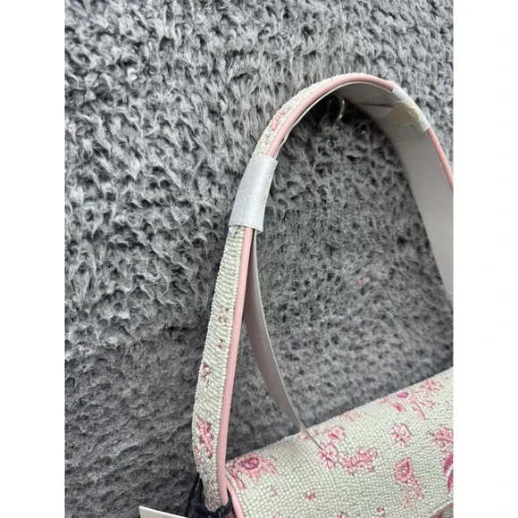 NWd Staud Women's Tommy Cherry Blossom Toile Ivory Beaded Flap Shoulder Bag - Picture 5 of 16